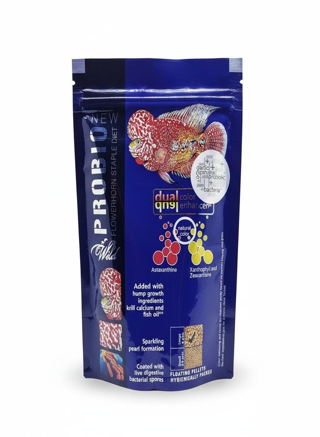 فاييناتو أكواتيك ريميديز، نيو وايلد بروبيو، غذاء أساسي لسمك فلاور هورن، 100 غرام | علف عائم / معزز لون مزدوج - Image 1